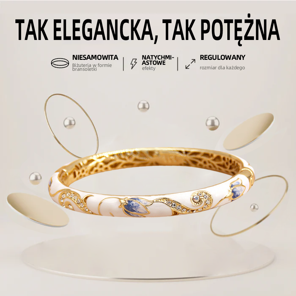 𝐂𝐙𝐓𝐈𝐂𝐋𝐄™Bransoletka ze złota z emalią cloisonné👩‍⚕️ Terapia magnetyczna limfatyczna🍒