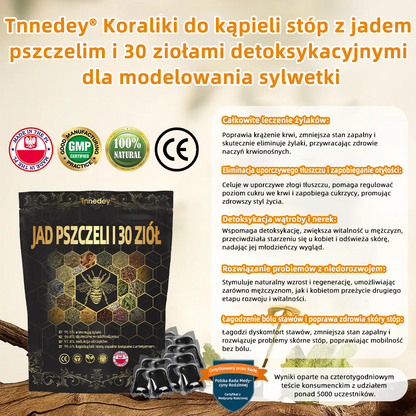 Tnnedey® Kulek do Kąpieli Stóp z jad pszczeli & 30 Ziołami do Modelowania Ciała - Polecane przez Polską Akademię Limfologiczną (PAL)✨