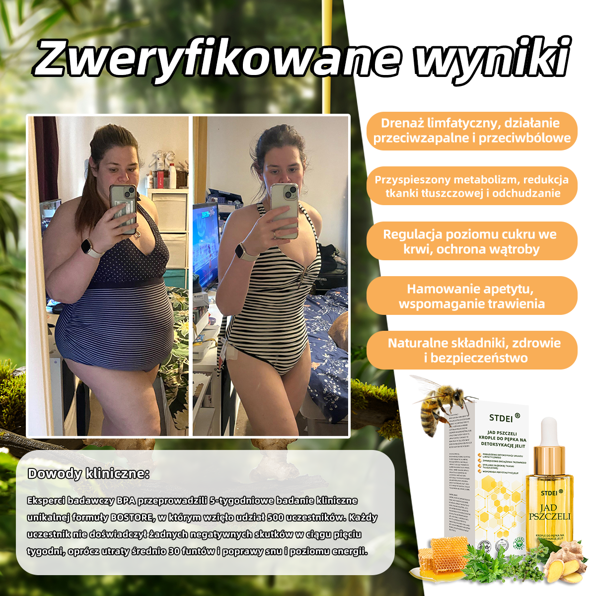 🌱𝑺𝑻𝑫𝑬𝑰™ Międzynarodowe Krople Do Pępka Detoksykujące Z Jadem Pszczelim（Na wszystkie problemy z otyłością i układem limfatycznym）