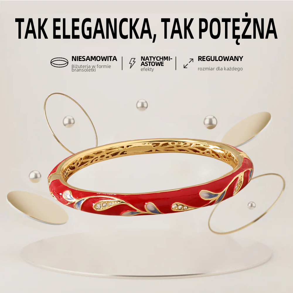 𝐂𝐙𝐓𝐈𝐂𝐋𝐄™Bransoletka ze złota z emalią cloisonné👩‍⚕️ Terapia magnetyczna limfatyczna🍒