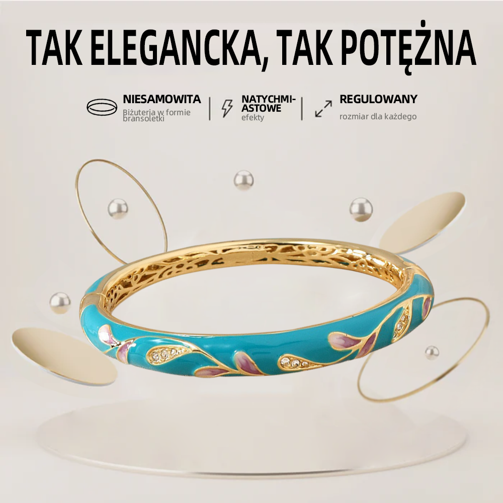 𝐂𝐙𝐓𝐈𝐂𝐋𝐄™Bransoletka ze złota z emalią cloisonné👩‍⚕️ Terapia magnetyczna limfatyczna🍒