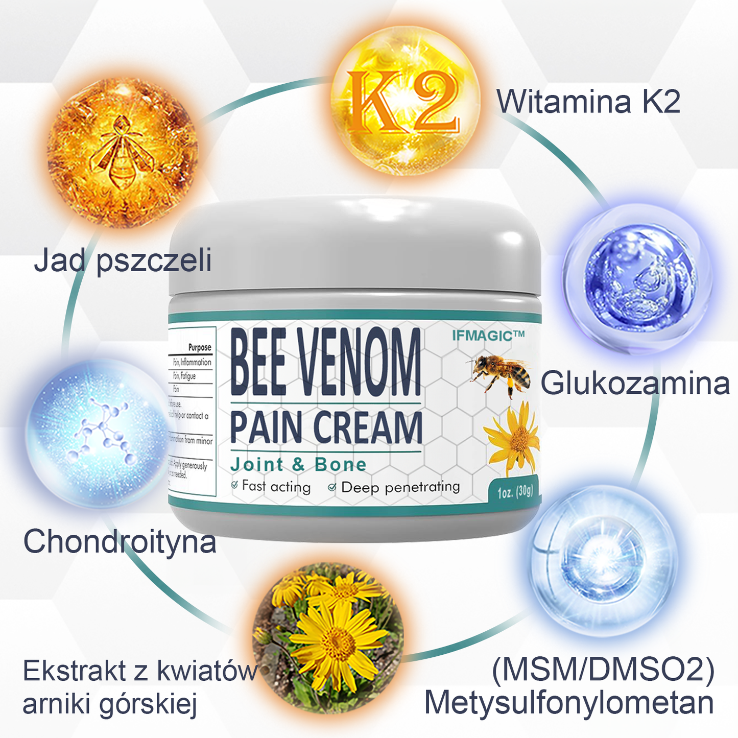 🐝 IFMAGIC™ Krem gojący ból i kości z jadem pszczelim （Oferta ograniczona czasowo, trwa 30 minut🔥🔥🔥）