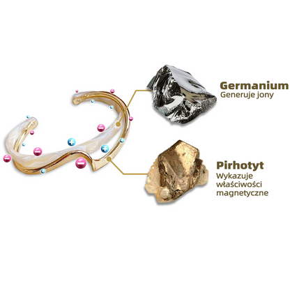 CZTICLE™  Bransoletka Gemini Magnetogen z kamieniami szlachetnymi