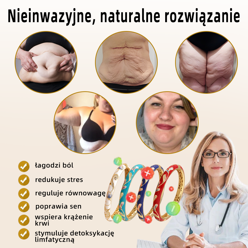 𝐂𝐙𝐓𝐈𝐂𝐋𝐄™Bransoletka ze złota z emalią cloisonné👩‍⚕️ Terapia magnetyczna limfatyczna🍒