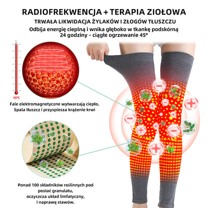 🔥🔥Podpórka na kolano RFMediTherm™ z radiofrekwencją i termicznym działaniem ziołowym (Wysokie ortezy na nogi do przewlekłej niewydolności żylnej, żylaków i obrzęków)